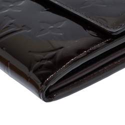 Pre Owned Louis Vuitton Amarante Monogram Vernis Sarah Wallet