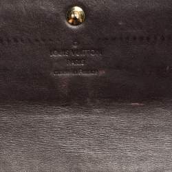 Pre Owned Louis Vuitton Amarante Monogram Vernis Sarah Wallet