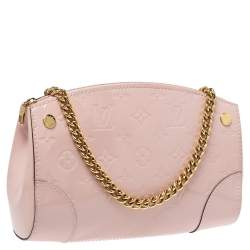 Pre Owned Louis Vuitton Rose Ballerine Monogram Vernis Santa Monica Clutch Bag