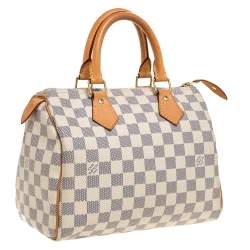 Pre Owned Louis Vuitton Damier Azur Speedy 25 Bag