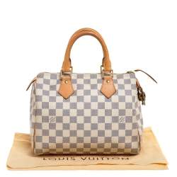 Pre Owned Louis Vuitton Damier Azur Speedy 25 Bag