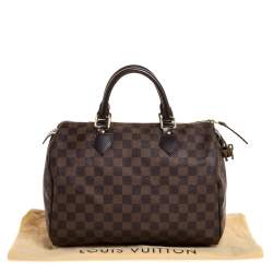 Pre Owned Louis Vuitton Damier Ebene Canvas Speedy 30 Bag