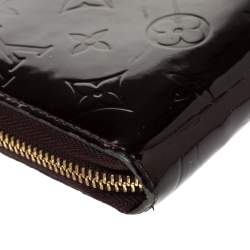 Pre Owned Louis Vuitton Amarante Monogram Vernis Leather Zippy Wallet