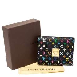 Pre Owned Louis Vuitton Black Monogram Multicolore Koala Wallet