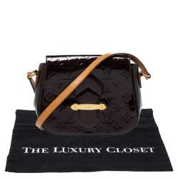 Pre Owned Louis Vuitton Rouge Fauviste Monogram Vernis Bellflower PM Bag