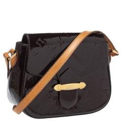 Pre Owned Louis Vuitton Rouge Fauviste Monogram Vernis Bellflower PM Bag