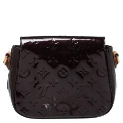 Pre Owned Louis Vuitton Rouge Fauviste Monogram Vernis Bellflower PM Bag