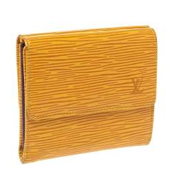مملوكة مسبقًا محفظة لوي فيتون إليس جلد إيبي أصفر بشراشيب