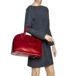 Pre Owned Louis Vuitton Pomme D’amour Monogram Vernis Alma GM Bag