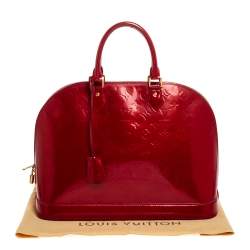 Pre Owned Louis Vuitton Pomme D’amour Monogram Vernis Alma GM Bag