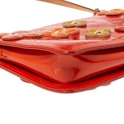 مملوكة مسبقًا Louis Vuitton Red Monogram Vernis Lexington Fleurs Pochette Bag