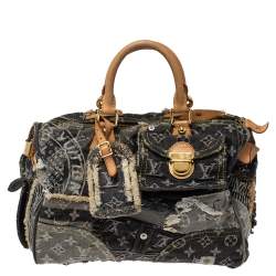 Louis Vuitton, Bags, Louis Vuitton Limited Edition Denim Patchwork  Monogram Speedy 3 Bag