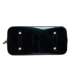 Pre Owned Louis Vuitton Blue Nuit Monogram Vernis Alma GM Bag