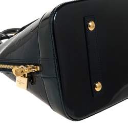 Pre Owned Louis Vuitton Blue Nuit Monogram Vernis Alma GM Bag