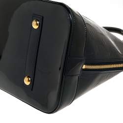 Pre Owned Louis Vuitton Blue Nuit Monogram Vernis Alma GM Bag