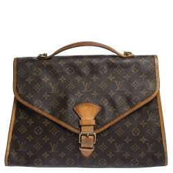 Louis Vuitton Brown Monogram Canvas Laptop Bag Briefcase Serviette  Conseiller