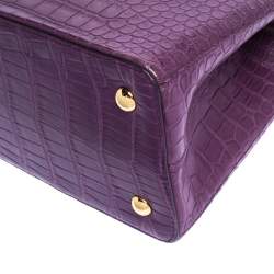 مملوكة مسبقًا Louis Vuitton Purple Crocodile Capucines MM Bag
