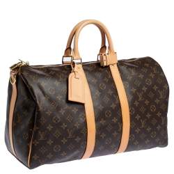 Pre Owned Louis Vuitton Monogram Canvas Keepall Bandouliere 45 Bag