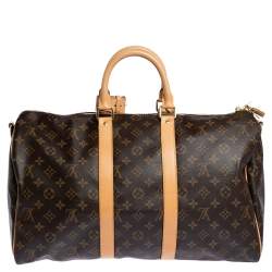 Pre Owned Louis Vuitton Monogram Canvas Keepall Bandouliere 45 Bag