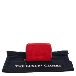 مملوكة مسبقًا Louis Vuitton Coquelicot Epi Leather Zippy Coin Wallet