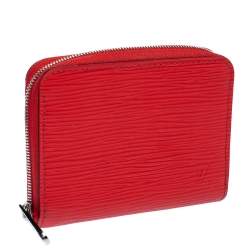 مملوكة مسبقًا Louis Vuitton Coquelicot Epi Leather Zippy Coin Wallet