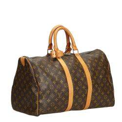 Pre Owned Louis Vuitton Monogram Canvas Large Keepall 45 Duffel Bags