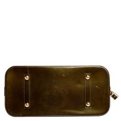 Pre Owned Louis Vuitton Vert Olive Monogram Vernis Alma GM Bag