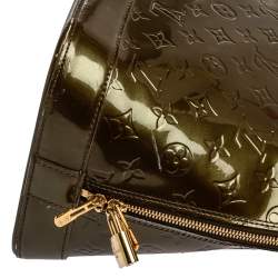 Pre Owned Louis Vuitton Vert Olive Monogram Vernis Alma GM Bag