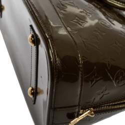Pre Owned Louis Vuitton Vert Olive Monogram Vernis Alma GM Bag