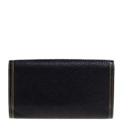 Pre Owned Louis Vuitton Black Suhali Leather Porte-Tresor International Wallet