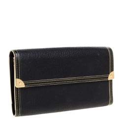 Pre Owned Louis Vuitton Black Suhali Leather Porte-Tresor International Wallet