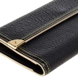 Pre Owned Louis Vuitton Black Suhali Leather Porte-Tresor International Wallet