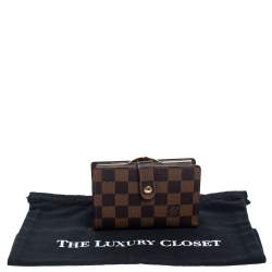 Pre Owned Louis Vuitton Damier Ebene French Purse Wallet