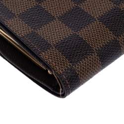 Pre Owned Louis Vuitton Damier Ebene French Purse Wallet