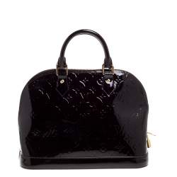 Pre Owned Louis Vuitton Terre D’Ombre Monogram Vernis Leather Alma PM Bag
