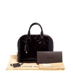 Pre Owned Louis Vuitton Terre D’Ombre Monogram Vernis Leather Alma PM Bag