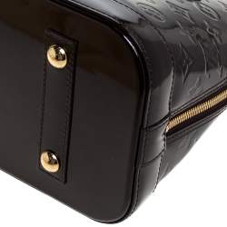 Pre Owned Louis Vuitton Terre D’Ombre Monogram Vernis Leather Alma PM Bag