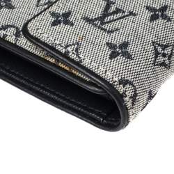 Louis Vuitton Blue Mini Lin Canvas Compact Wallet