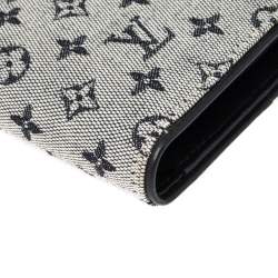 Louis Vuitton Blue Mini Lin Canvas Compact Wallet