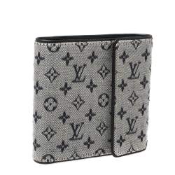 Louis Vuitton Blue Mini Lin Canvas Compact Wallet