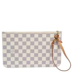 Louis Vuitton Damier Azur Canvas Neverfull Zipped Clutch 