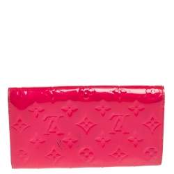 مملوكة مسبقًا Louis Vuitton Rose Pop Monogram Vernis Sarah Wallet