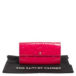 مملوكة مسبقًا Louis Vuitton Rose Pop Monogram Vernis Sarah Wallet