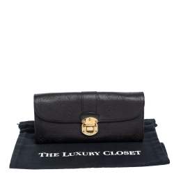 مملوكة مسبقًا Louis Vuitton Ebene Monogram Mahina Leather Amelia Wallet