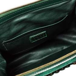 Pre Owned Louis Vuitton Green Monogram Velour and Alligator Gracie MM Bag