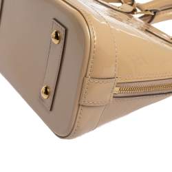 Pre Owned Louis Vuitton Beige Poudre Monogram Vernis Alma BB Bag
