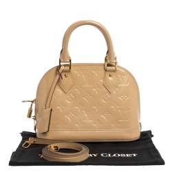 Pre Owned Louis Vuitton Beige Poudre Monogram Vernis Alma BB Bag