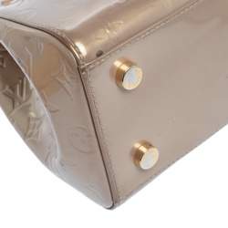 Pre Owned Louis Vuitton Beige Poudre Monogram Vernis Brea MM Bag