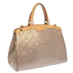 Pre Owned Louis Vuitton Beige Poudre Monogram Vernis Brea MM Bag