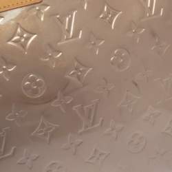 Pre Owned Louis Vuitton Beige Poudre Monogram Vernis Brea MM Bag